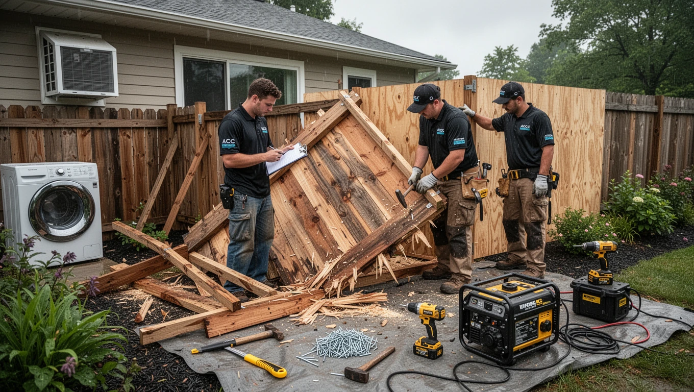 Storm Damage Fence Repair