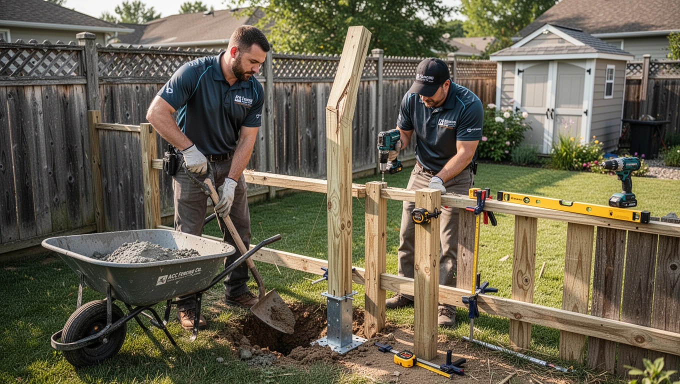 Broken Fence Post Replacement